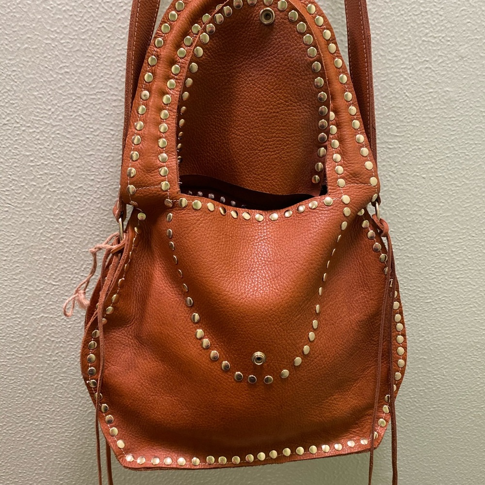 Handmade California leather studded purse - Picture 3 of 7